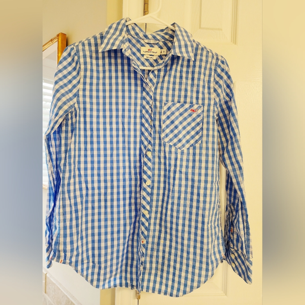 Vineyard Vines Light Blue Checkered Shirt